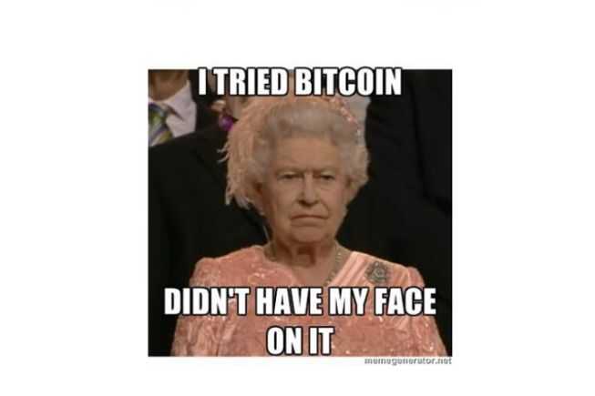 Queen of England, cryptocurrencies, Bitcoin