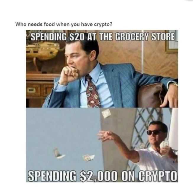 food, crypto, spending